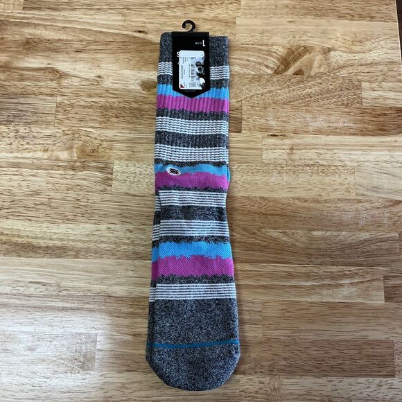 Stance Adult Multicolor Crew Cotton Cushion Stripe Dwayne Wade Socks Sz L 6-12 - Picture 1 of 6